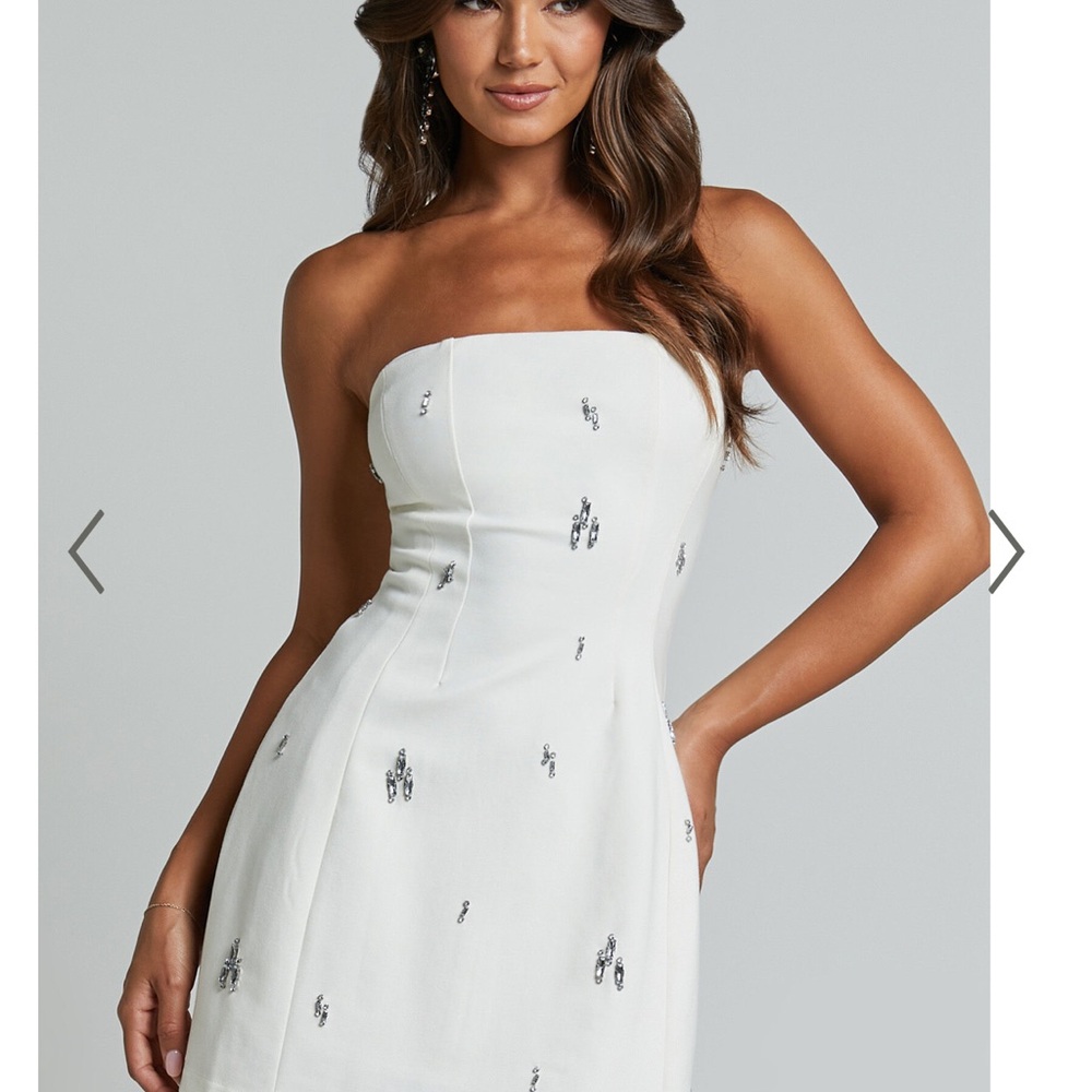 Showpo White Strapless Dress Chic and Timeless